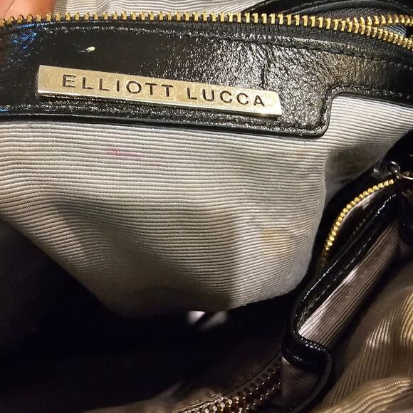 Elliott Lucca Black Leather Hobo Bag with Braid Accents - Picture 10 of 11